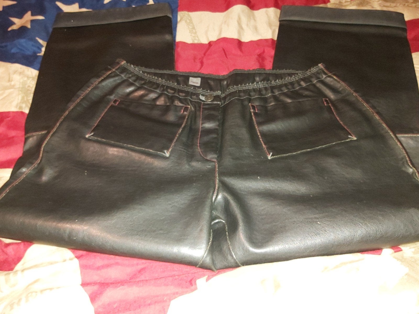 Nep leren broek mt 44, Kleding | Dames, Broeken en Pantalons, Zwart, Maat 42/44 (L), Ophalen of Verzenden, Zo goed als nieuw