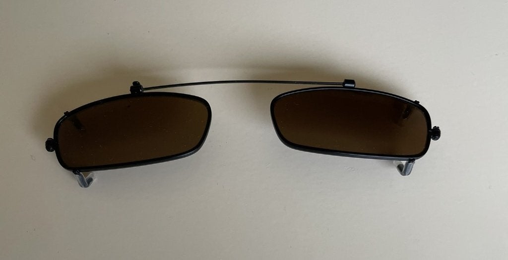 Voorzet zonnebril met warm bruin glas, Overige merken, Zonnebril, Bruin, Ophalen of Verzenden