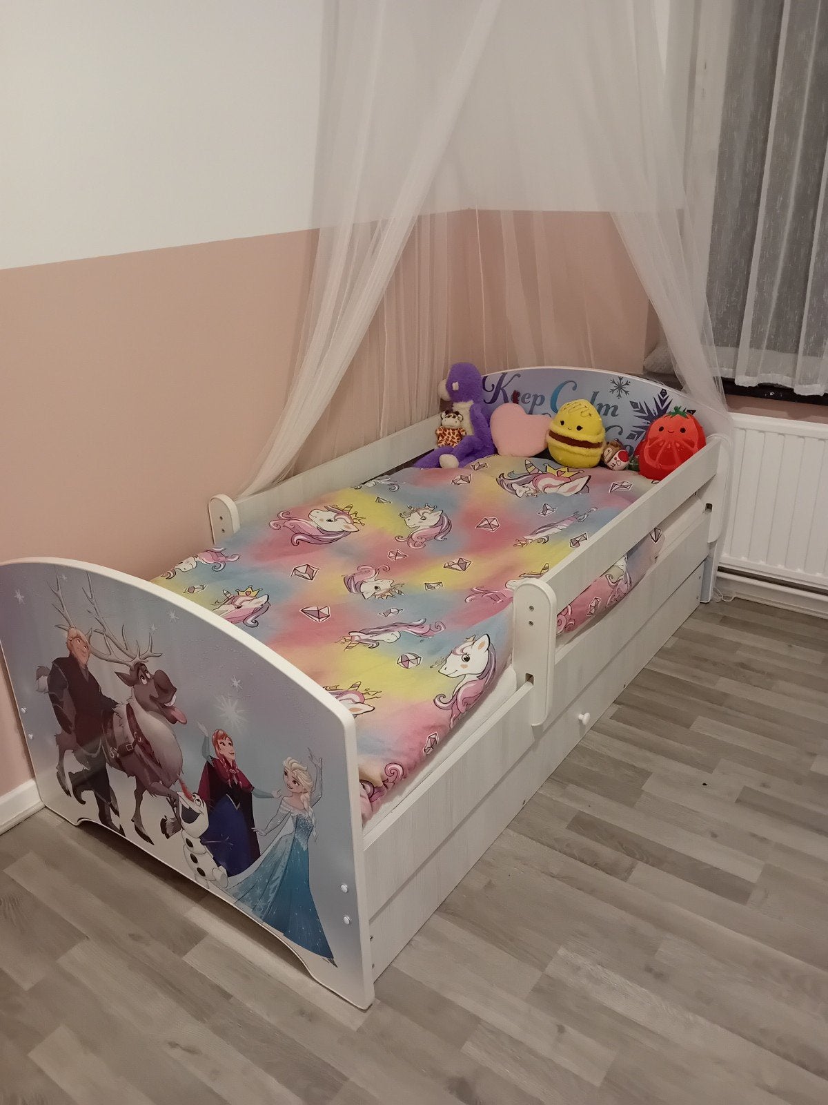 Kinderbed met Frozen-opdruk, 70 tot 85 cm, Zo goed als nieuw, 180 cm of meer, Ophalen