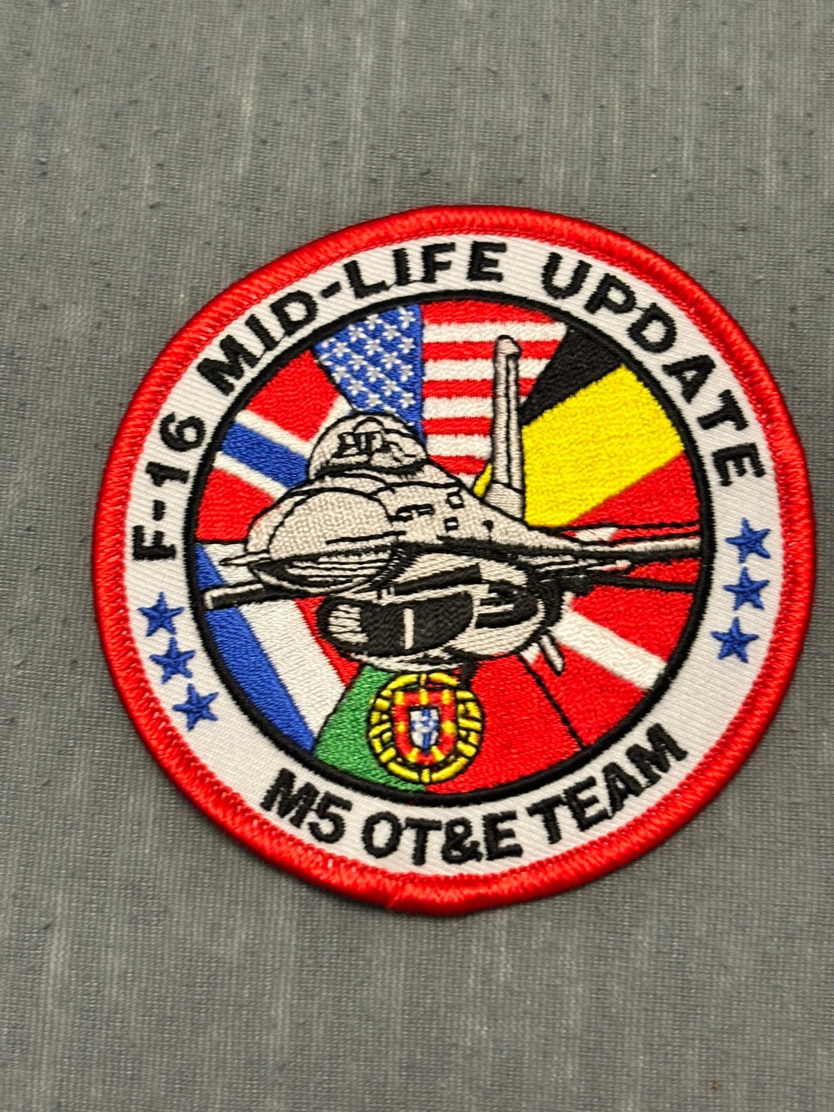 Embleem F-16 mid-Life update M5 OT&E team, Verzenden, Luchtmacht, Nederland, Embleem of Badge