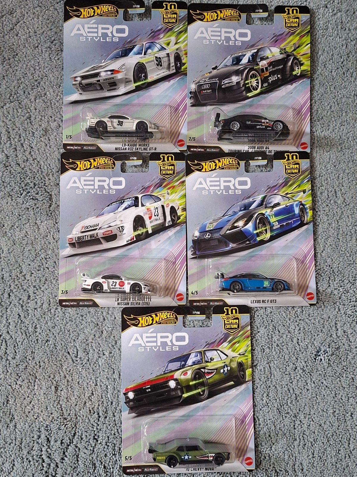 Hot Wheels Car Culture Aero Styles complete set (5 stuks), Ophalen of Verzenden, Nieuw, Auto
