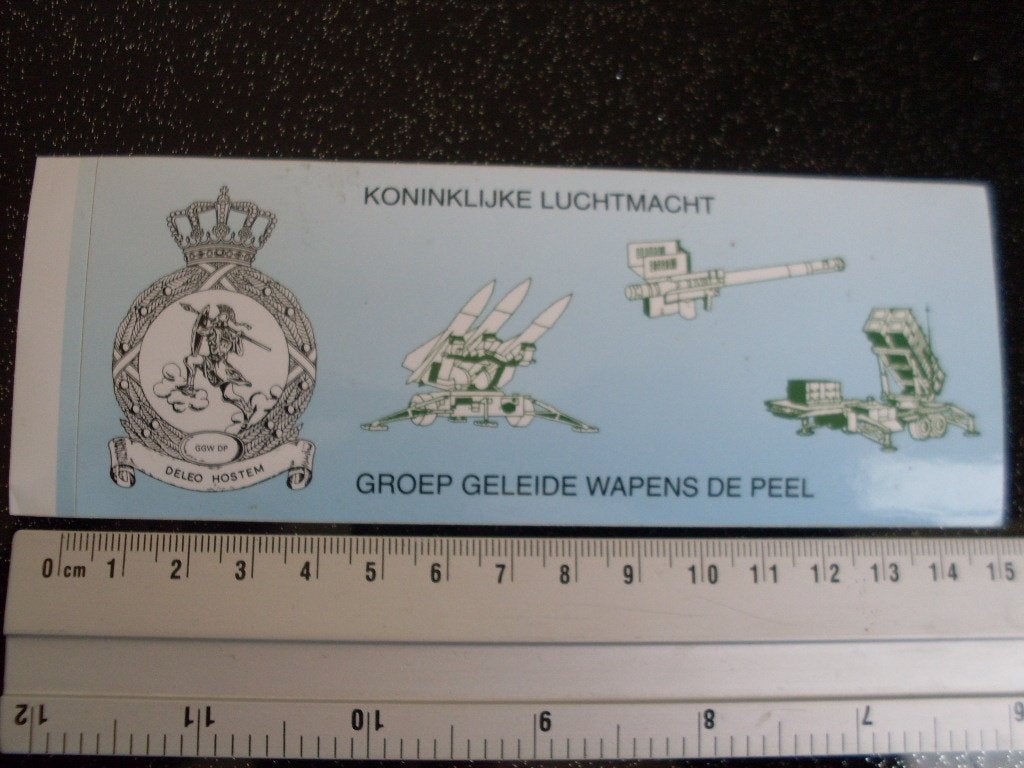 sticker koninklijke luchtmacht groep geleide wapen de peel, Verzamelen, Verzenden, Zo goed als nieuw, Bedrijf of Vereniging
