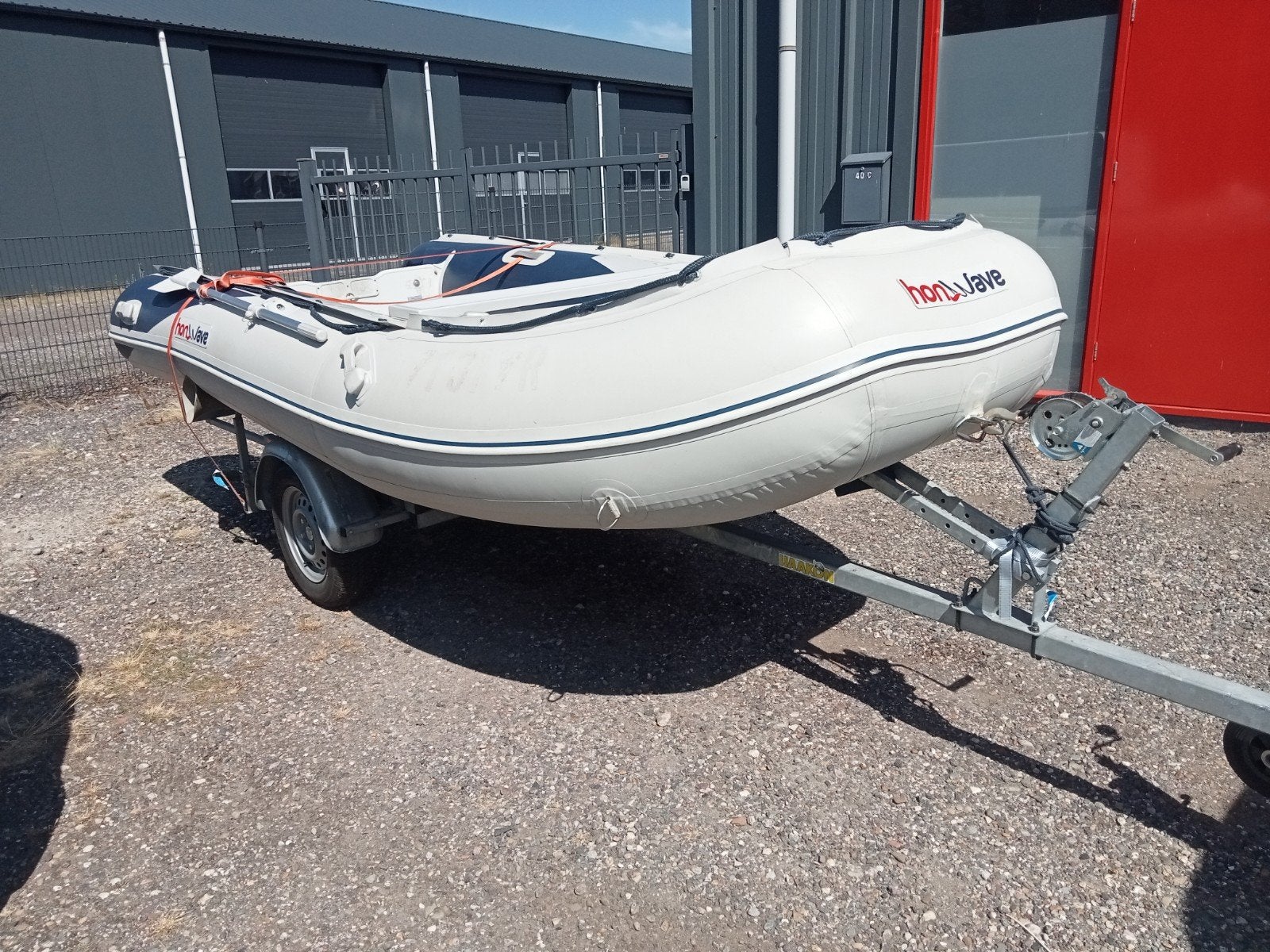 Honwave T40 rubberboot met aluminium bodem en als  nieuwe tr, Watersport en Boten, Aluminium, Gebruikt, 4 m, Peddels