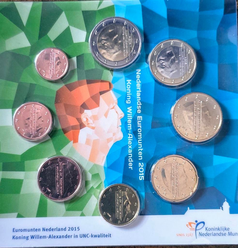 Euromunten Nederland 2015 Koning Willem Alexander UNC, Ophalen of Verzenden, Overige waardes, Setje