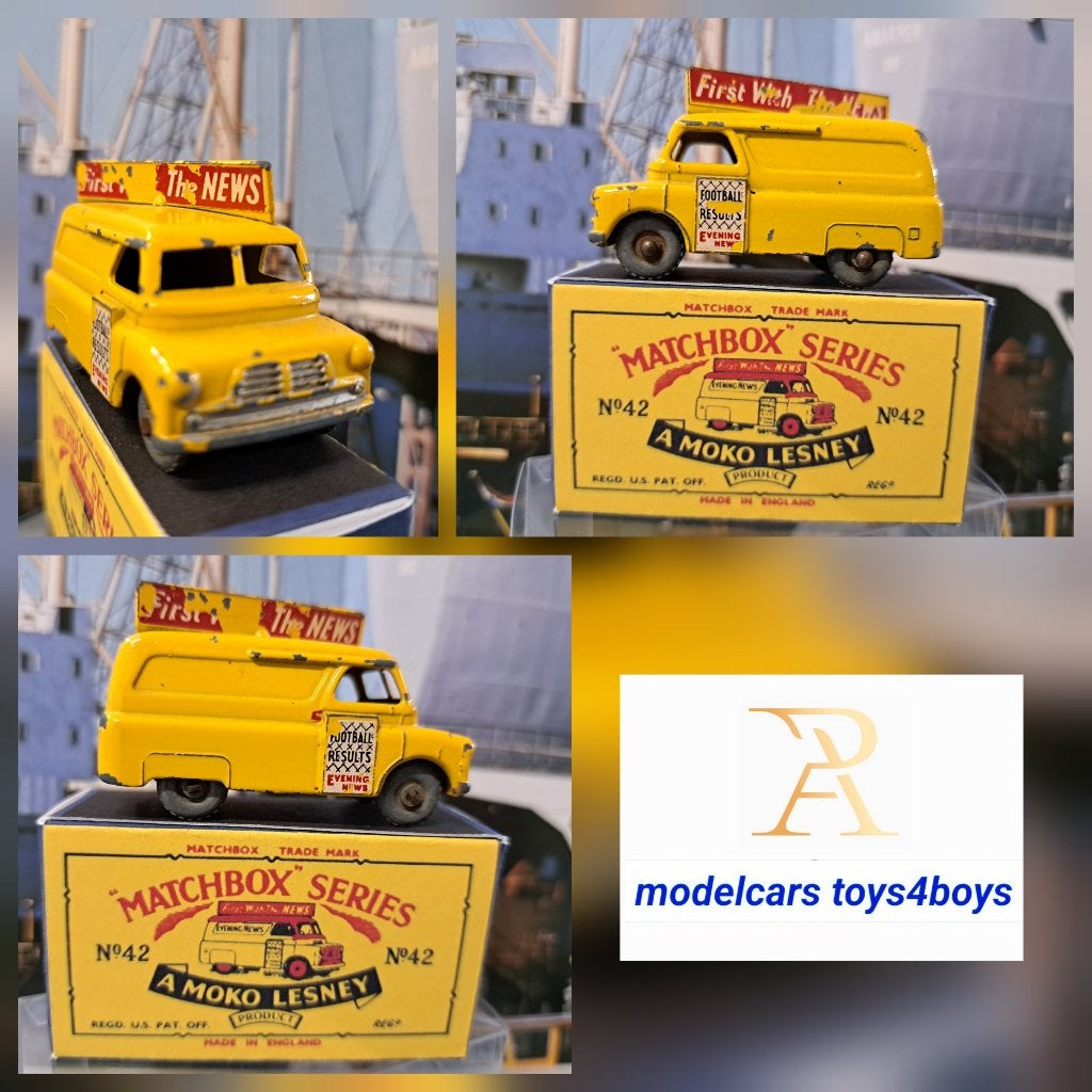 Matchbox Lesney no 42A Evening News Van 1/62, Verzenden, Gebruikt, Auto, Lesney