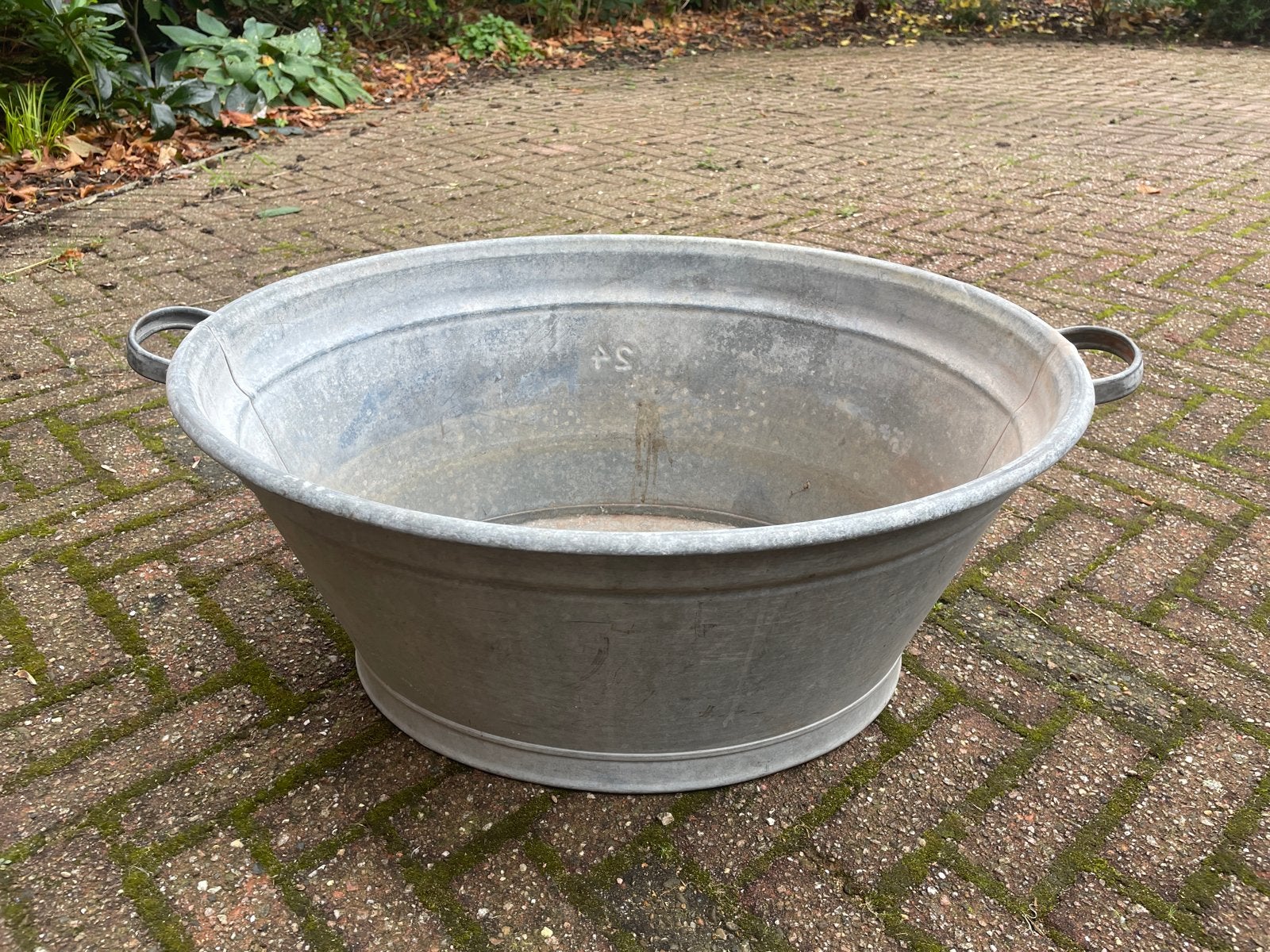 Grote vintage zinken wastobbe, Ophalen of Verzenden