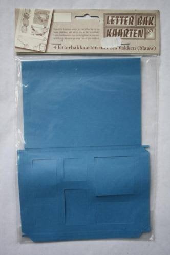 5 pakjes Letterbakkaarten 4 vaks blauw, Hobby en Vrije tijd, Ophalen of Verzenden, Nieuw, Overige thema's, Blanco kaart of Basiskaart