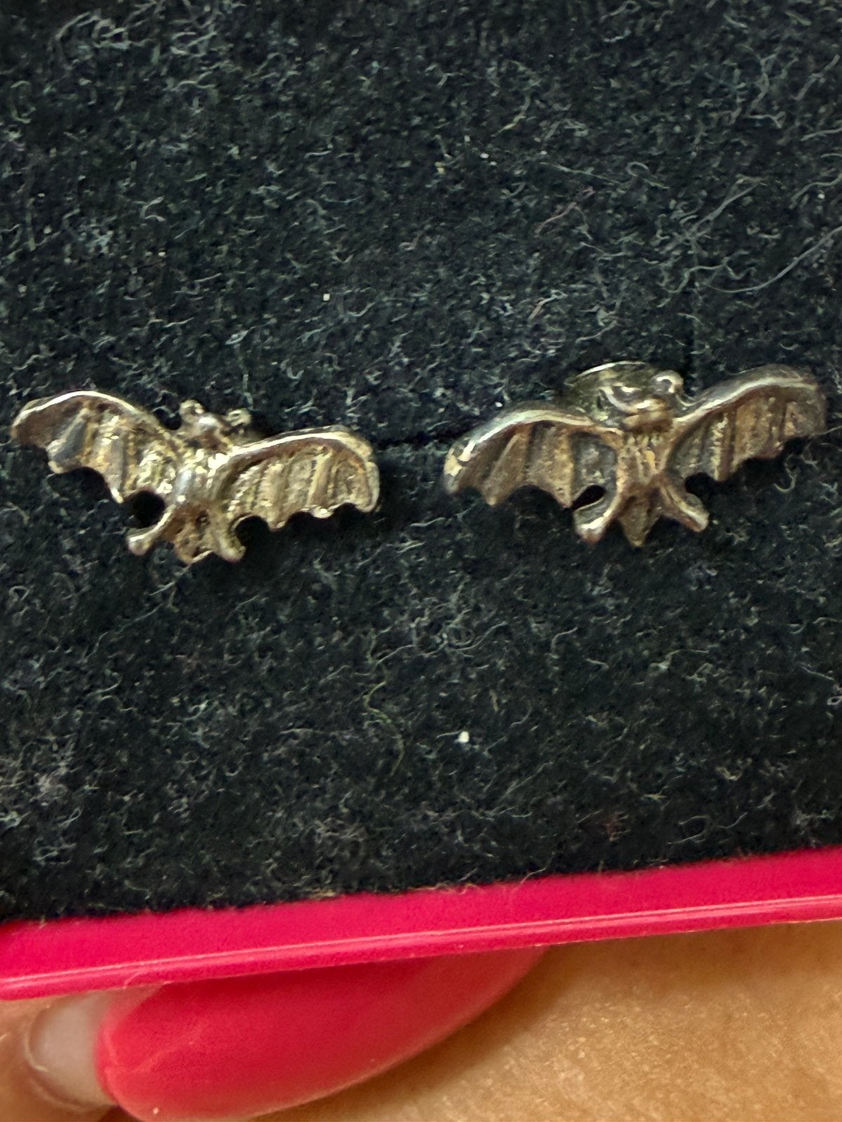 Vleesmuis oorbellen gothic, Ophalen of Verzenden, Zo goed als nieuw, Overige kleuren, Overige materialen