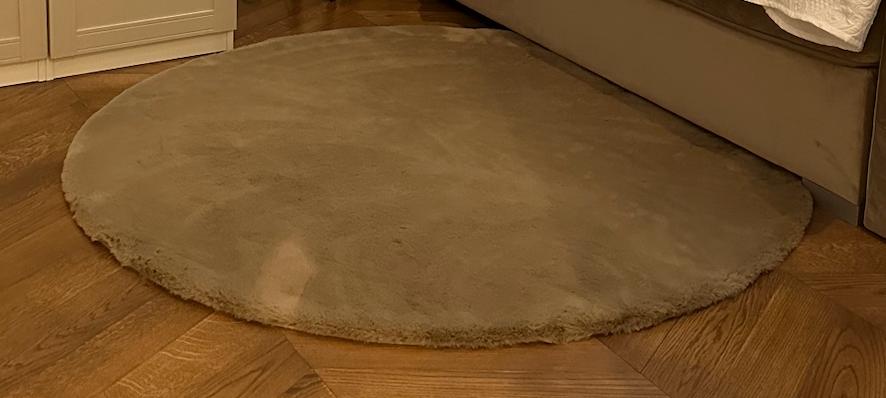 Fluffy ronde tapijt, Ophalen, Beige, Rond, Zo goed als nieuw