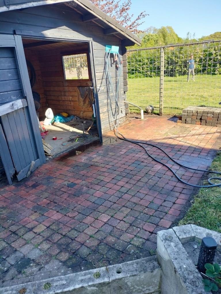 12 m2 vierkante steentjes, Ophalen, Gebruikt, Klinkers, 10 m² of meer