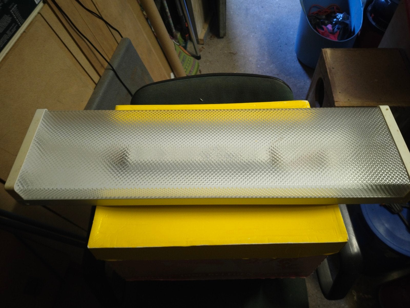TL-armatuur met geribbeld glas - 60x15 cm, Wit, Overige merken, Gebruikt, G13 (TL)