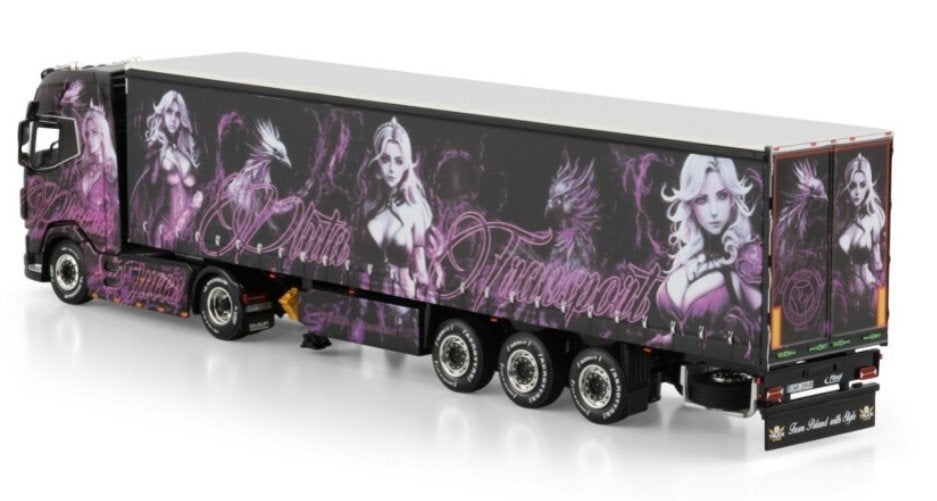 WSI FAF XG+ -SCHUIF ZEIL TRAILER - PLUTA TRANSPORT, Hobby en Vrije tijd, Modelauto's | 1:50, Wsi, ., Nieuw, Ophalen of Verzenden