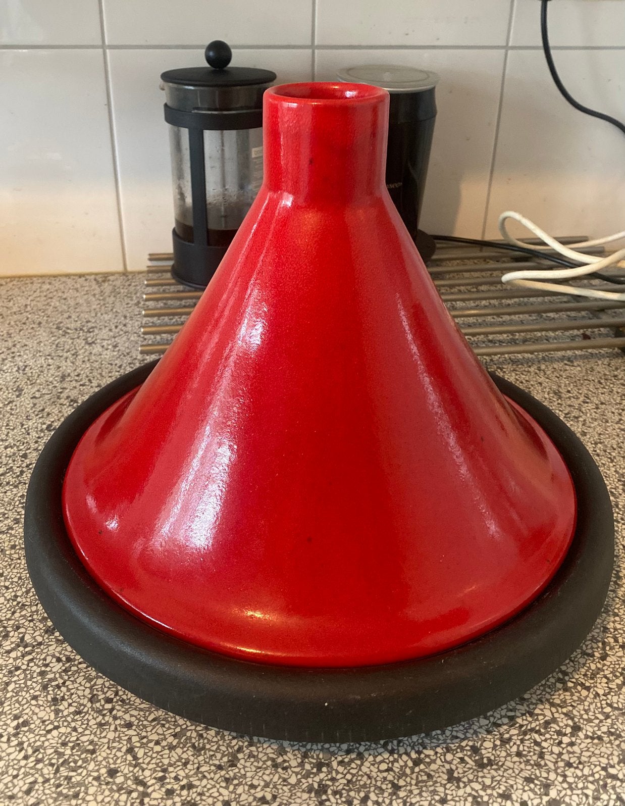 La Creuset Tajine 27 cm, Huis en Inrichting, Ophalen of Verzenden, Zo goed als nieuw, Gietijzer
