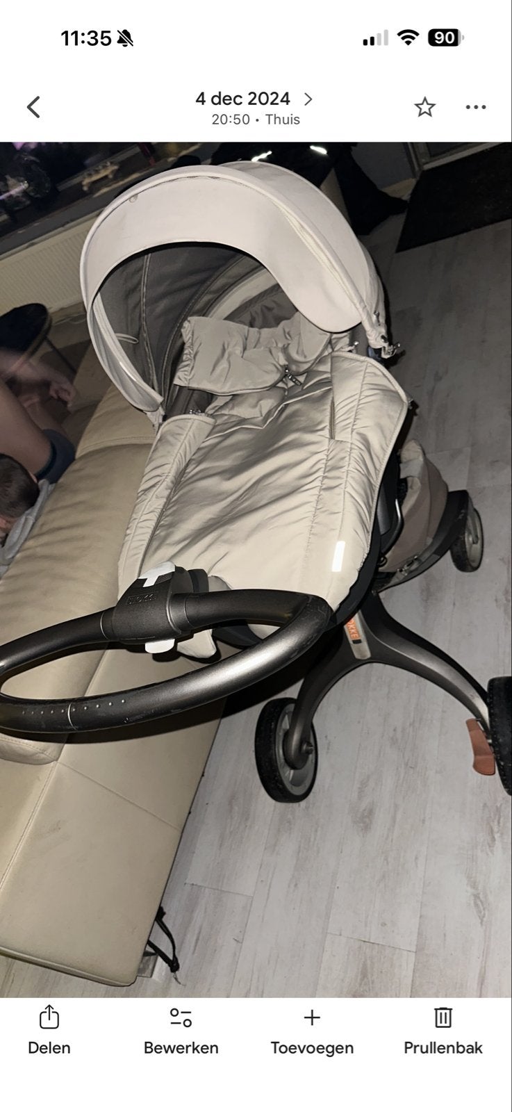 Complete Stokke kinderwagen met babygedeelte en accessoires, Gebruikt, Combiwagen, Verstelbare duwstang, Ophalen