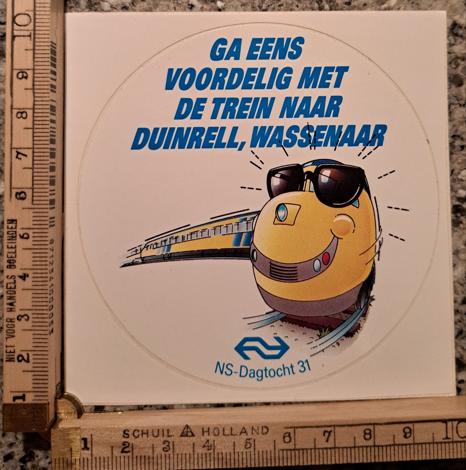 Vintage sticker logo NS Nederlandse Spoorwegen Duinrell, Verzamelen, Ophalen of Verzenden, Zo goed als nieuw, Bedrijf of Vereniging