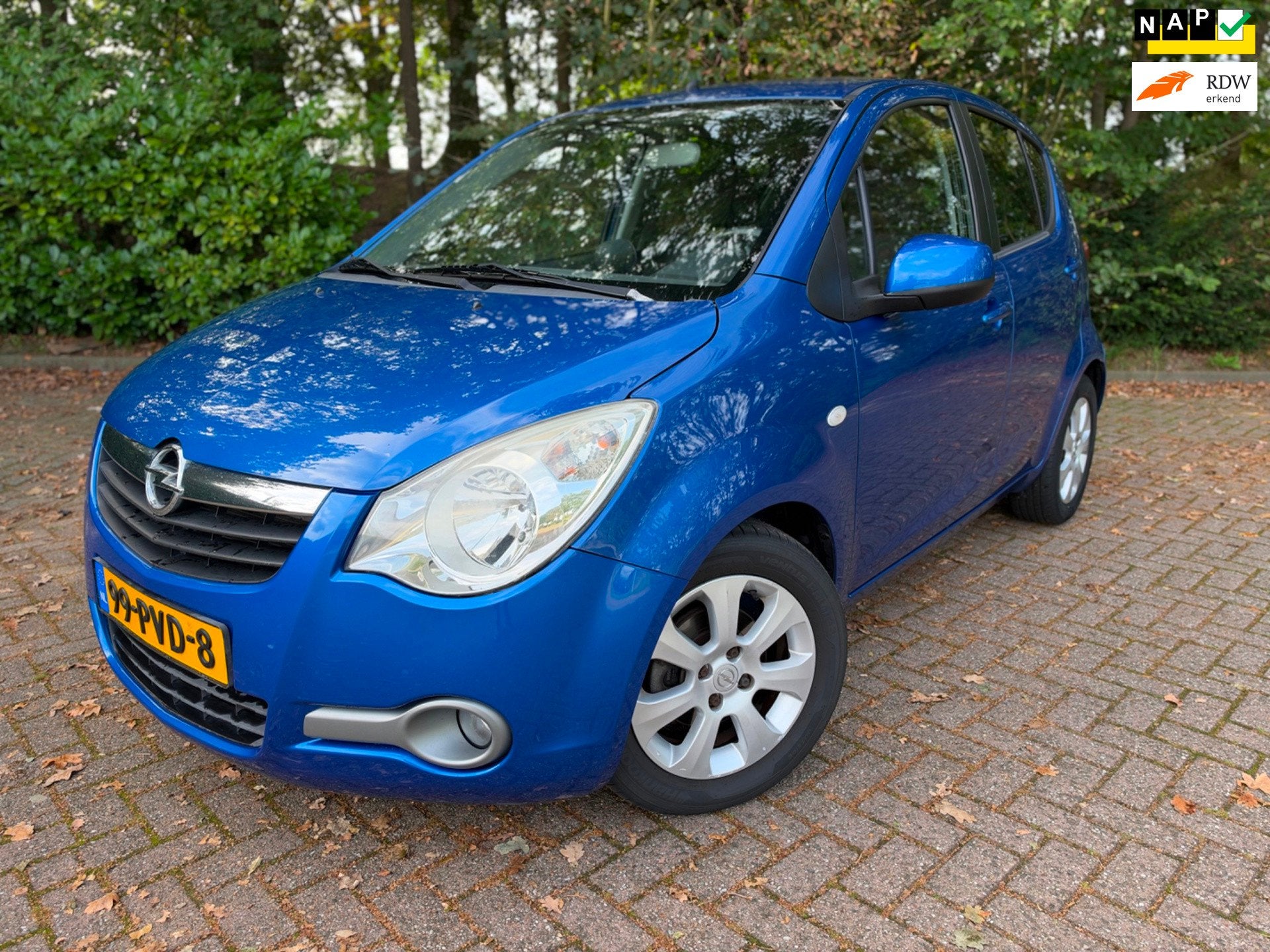 Opel Agila 1.0 Edition Volledig onderhouden|Airco|Trekhaak, Auto's, Gebruikt, 31 €/maand, Blauw, 996 cc