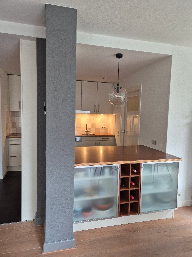 Te koop aangeboden zeer mooie keuken, Ophalen, Gebruikt, Dubbelwandige keuken, Hout