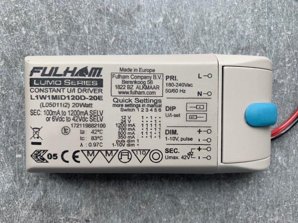 Fulham Lumo Series constant u/i LED-driver L1W1MID120D-20e, Ophalen of Verzenden, Gebruikt, Overige typen