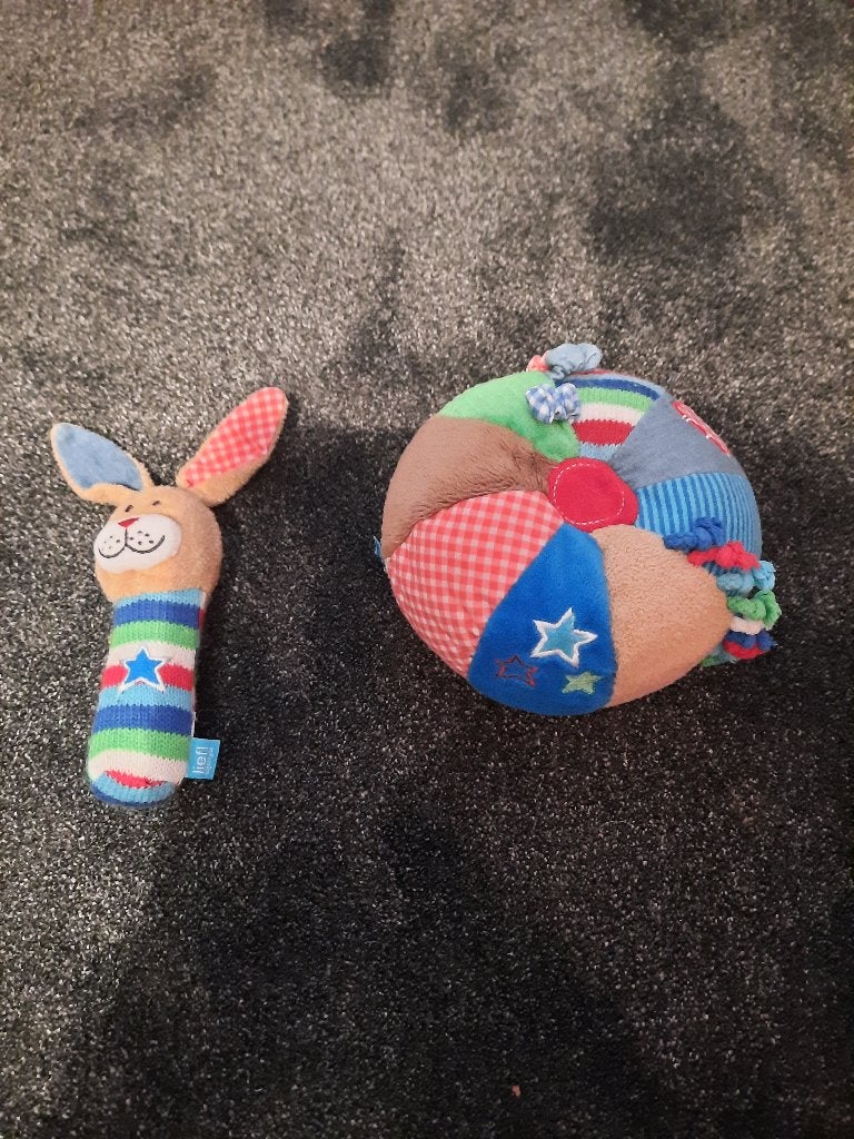Leuk speeltje met speen lus merk kathe kruse met piep speen, Met geluid, Ophalen of Verzenden, Zo goed als nieuw, Meerkleurig