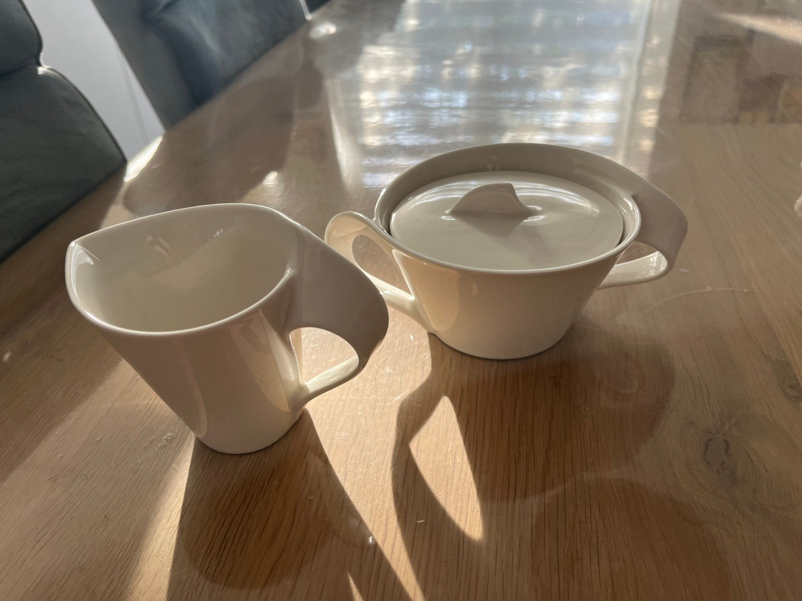 Villeroy & Boch New Wave suiker en melk stel, Ophalen, Zo goed als nieuw, Overige materialen, Pot, Bus of Blik