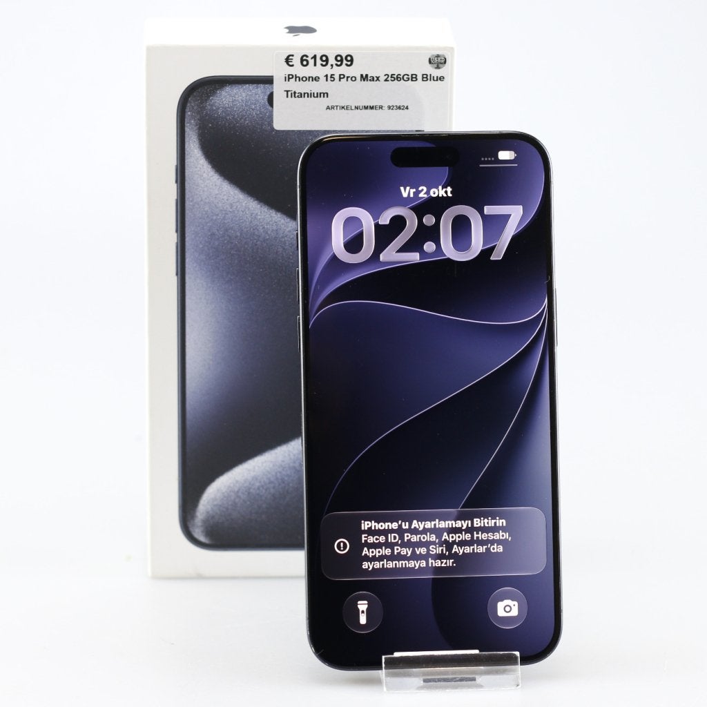 iPhone 15 Pro Max 256GB Blue Titanium, Apple, Zo goed als nieuw, Support@apple.com, One Apple Park Way
Cupertino, CA 95014
United States