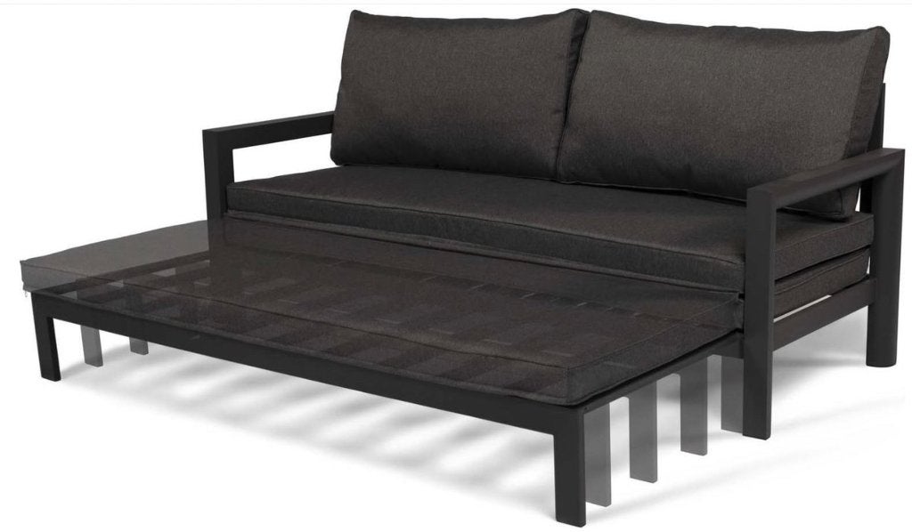 Loungebed, Daybed,  Uitschuifbare Tuinbank, 185 cm, Ophalen, Zo goed als nieuw, Aluminium, Verstelbaar