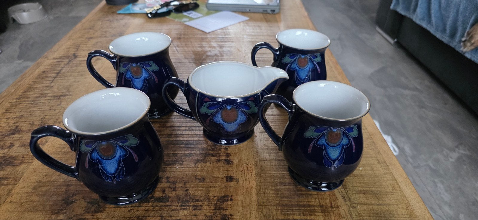 Vintage Denby England Barok Craftsman Mok - Blauw Stoneware, Ophalen of Verzenden