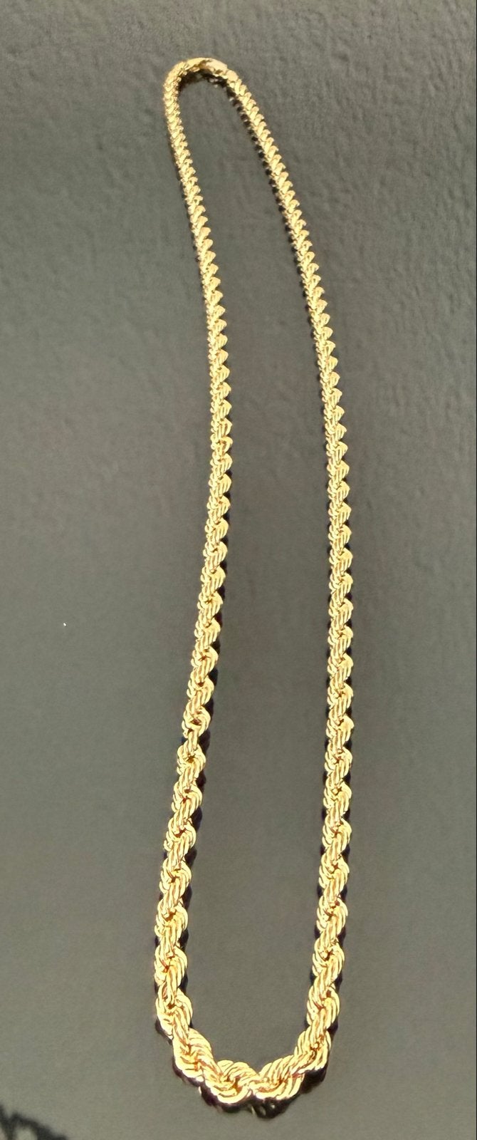 Elegante 18 Karaat Gouden Touwketting - 50 cm, Sieraden, Tassen en Uiterlijk, Ophalen of Verzenden, Nieuw, Goud
