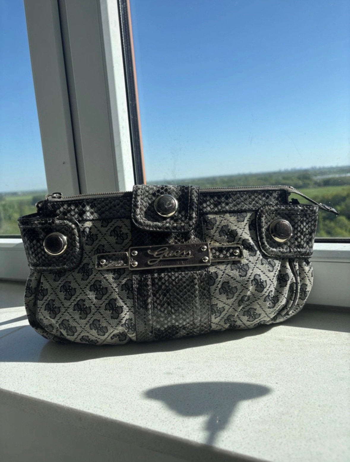 2000’s vintage Guess tas, Sieraden, Tassen en Uiterlijk, Tassen | Damestassen, Ophalen of Verzenden, Zwart, Handtas