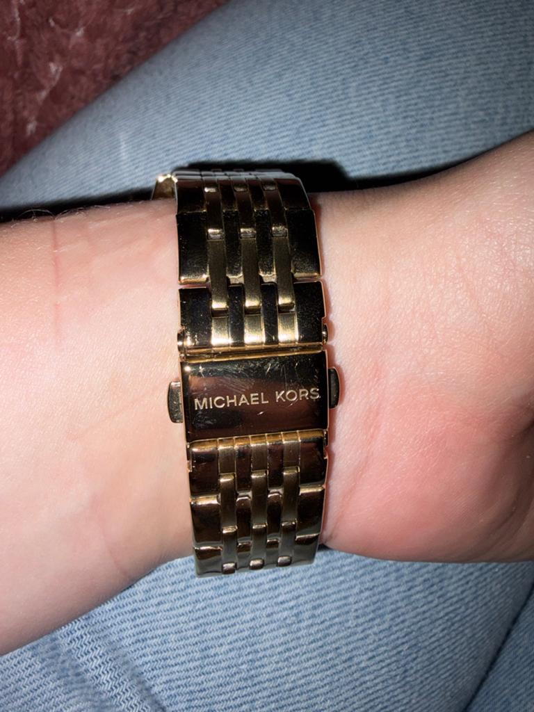 Michael Kors Horloge Goud met Diamant - Gebruikt, Overige merken, Polshorloge, Ophalen of Verzenden, Zo goed als nieuw