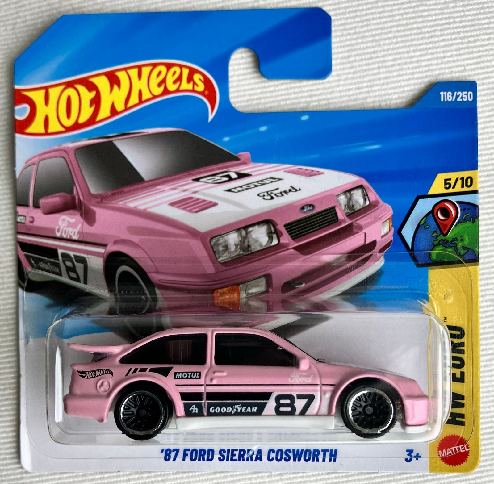 Hot Wheels '87 Ford Sierra Cosworth roze, Ophalen of Verzenden, Nieuw, Auto