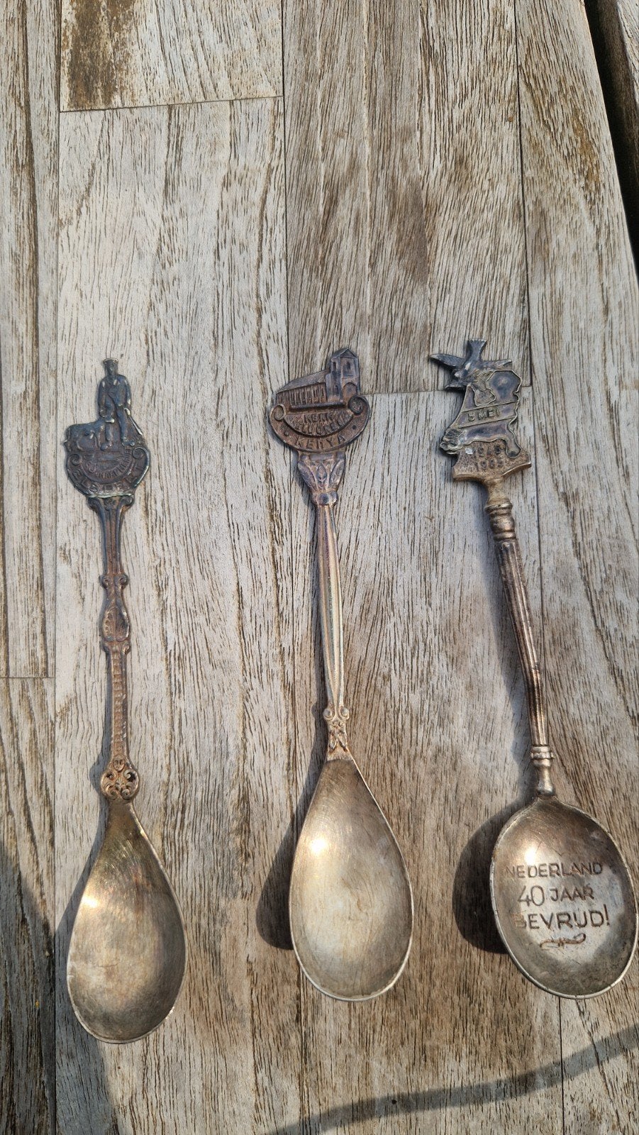 Set van 3 vintage herdenkingslepels - Nederland, Antiek en Kunst, Ophalen of Verzenden