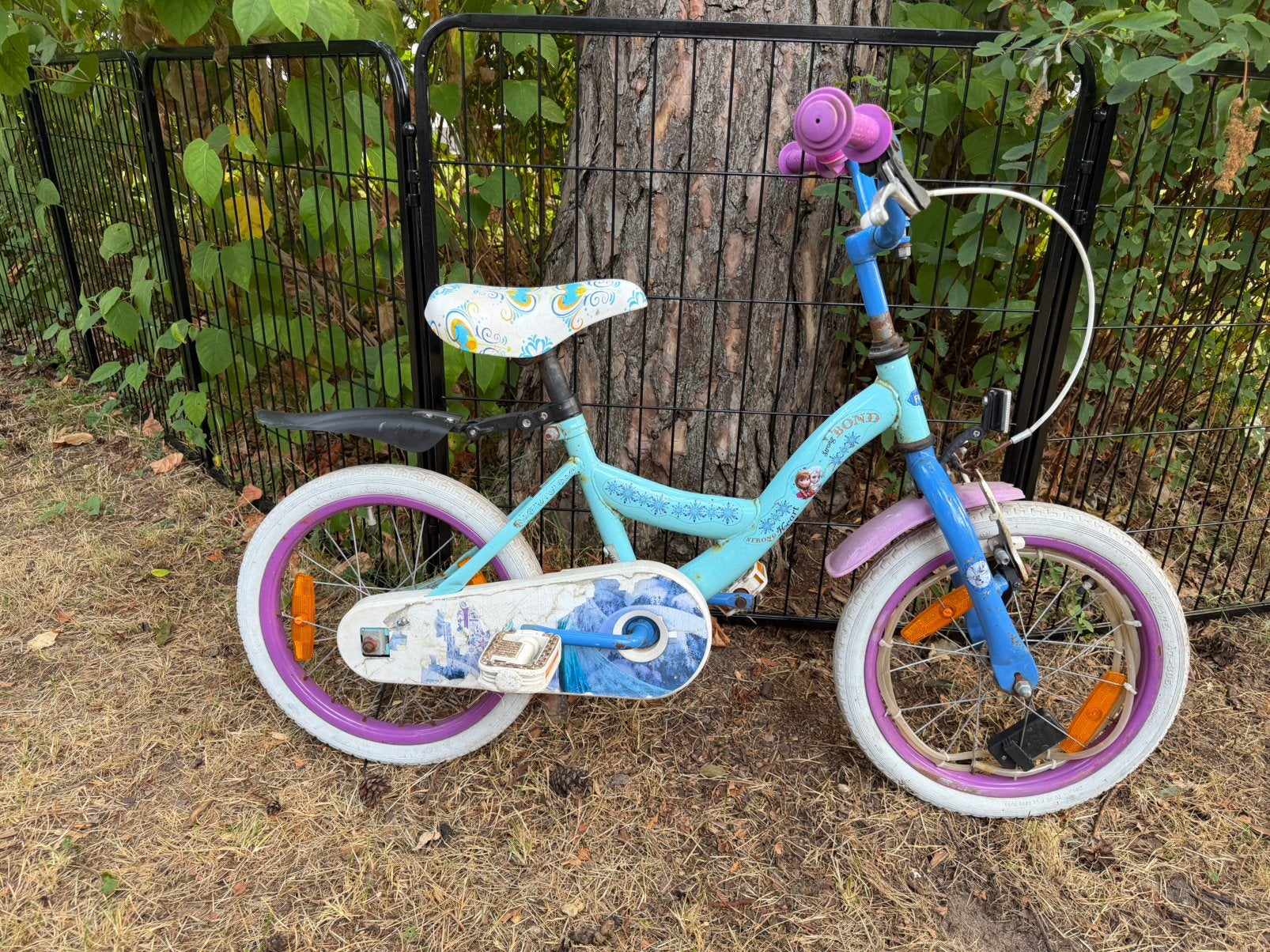 Disney Frozen kinderfiets 16 inch, Ophalen, Gebruikt, Terugtraprem, 16 tot 20 inch