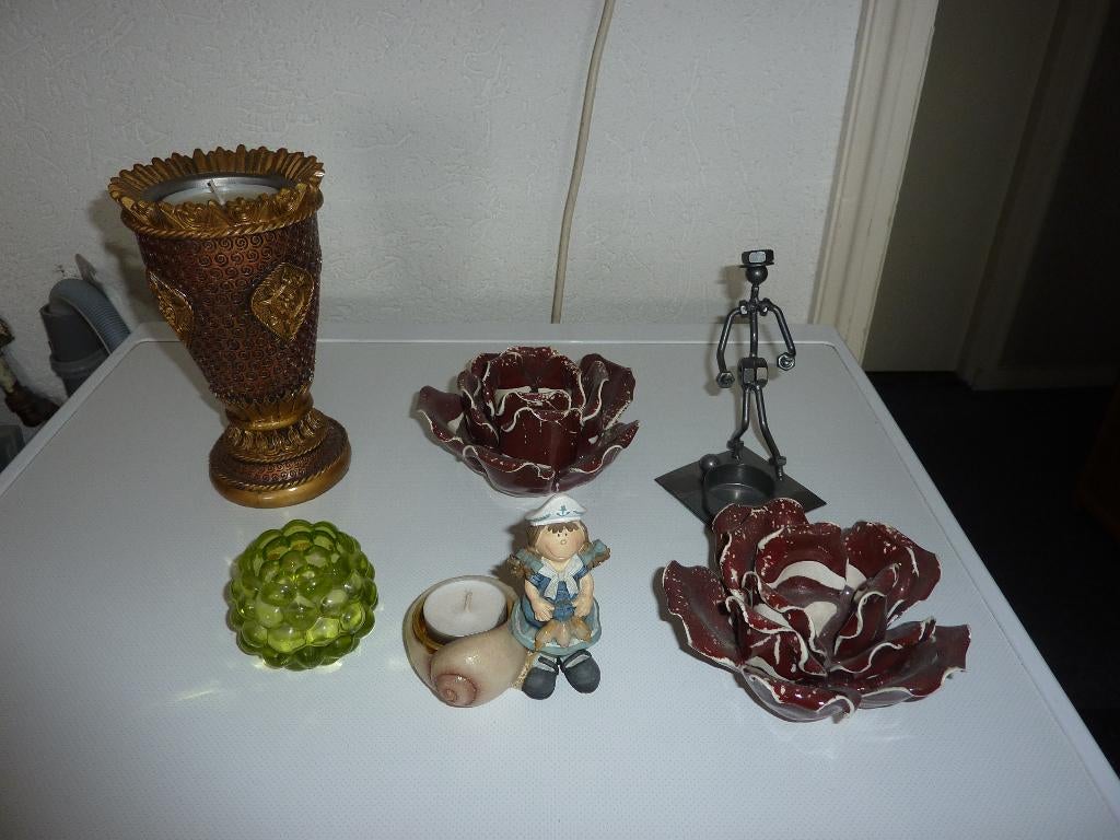 brocante theelicht houders sfeerlichthouders enz., Ophalen of Verzenden, Zo goed als nieuw, Overige materialen, Minder dan 25 cm