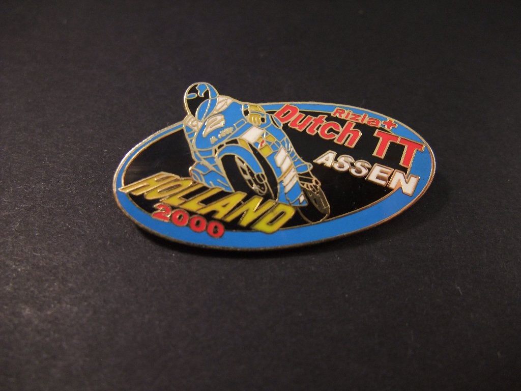 Rizla+ Dutch TT Assen 2000 Motorrace Pin, Ophalen of Verzenden, Gebruikt, Sport, Speldje of Pin