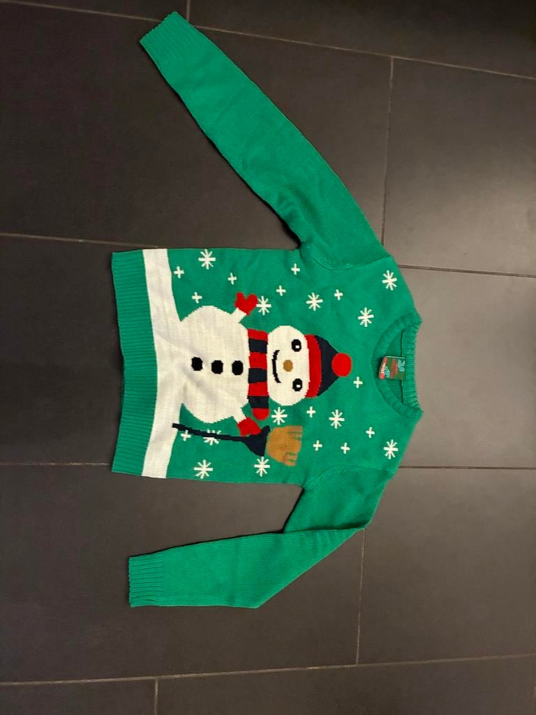 Kersttrui met sneeuwpop maat 122/128, Ophalen of Verzenden, Gebruikt, Jongen of Meisje, Trui of Vest