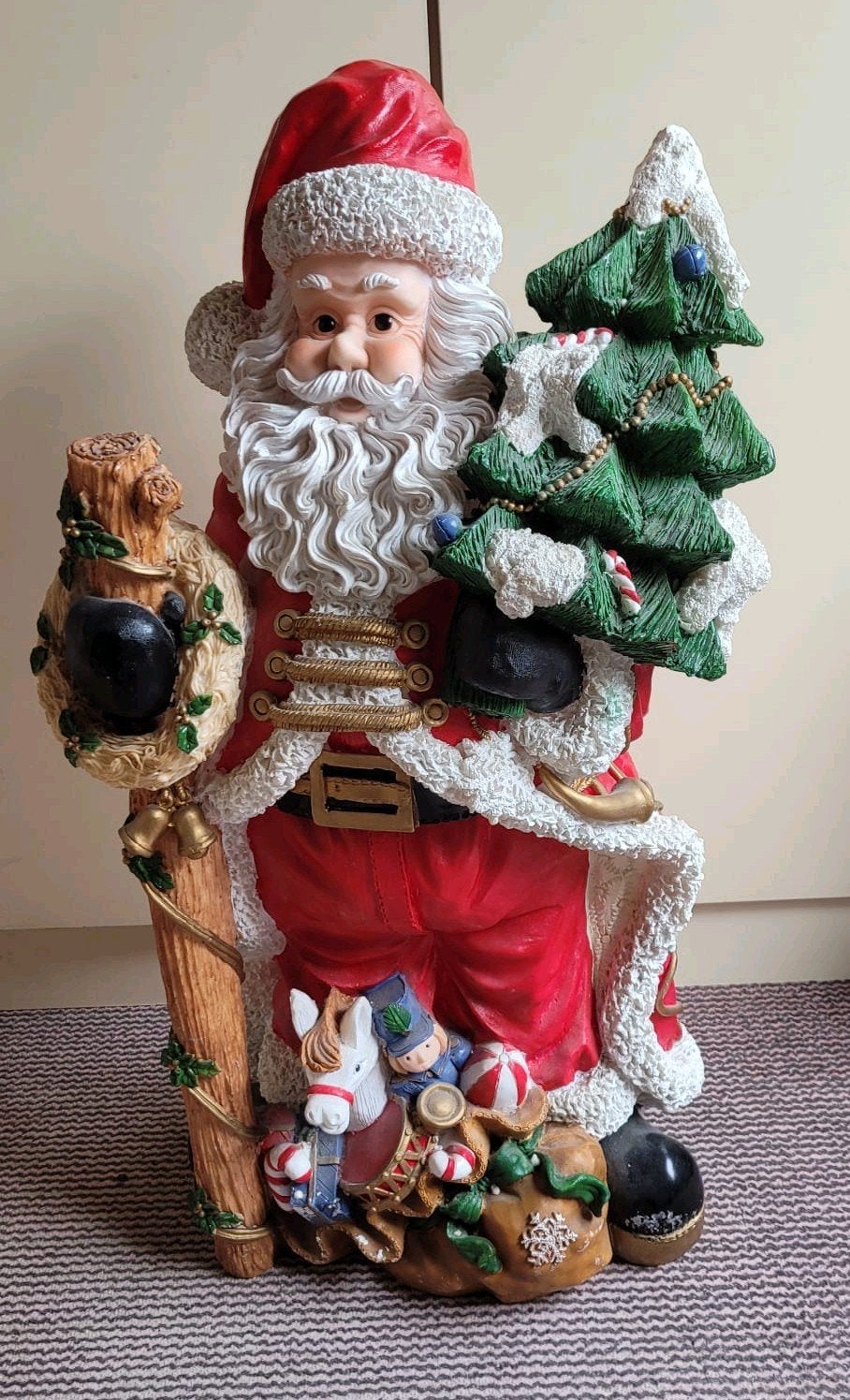 Mooi en groot kerstman beeld gemaakt van gips, Ophalen, Zo goed als nieuw