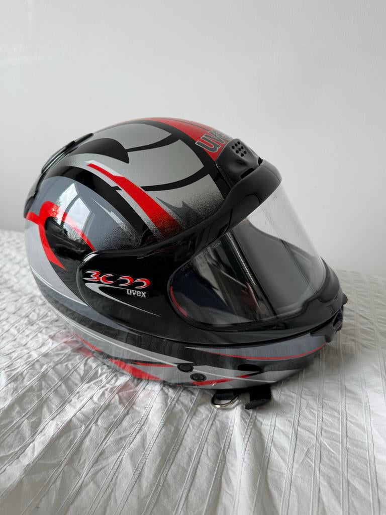 Helm , Uvex, Zwart/Grijs/Rood, Motoren, Overige merken, Systeemhelm, Heren, Ophalen of Verzenden
