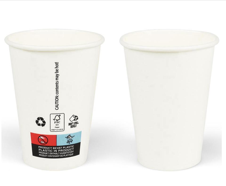 Partij kartonnen bekers wit 180ml - 15x100 stuks, Ophalen of Verzenden, Nieuw