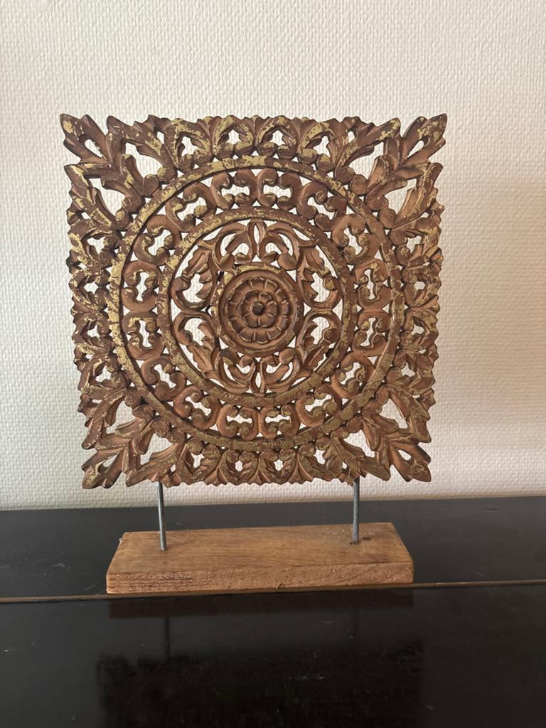 Decoratief Houten Paneel met Snijwerk - Oosters Design, Ophalen of Verzenden