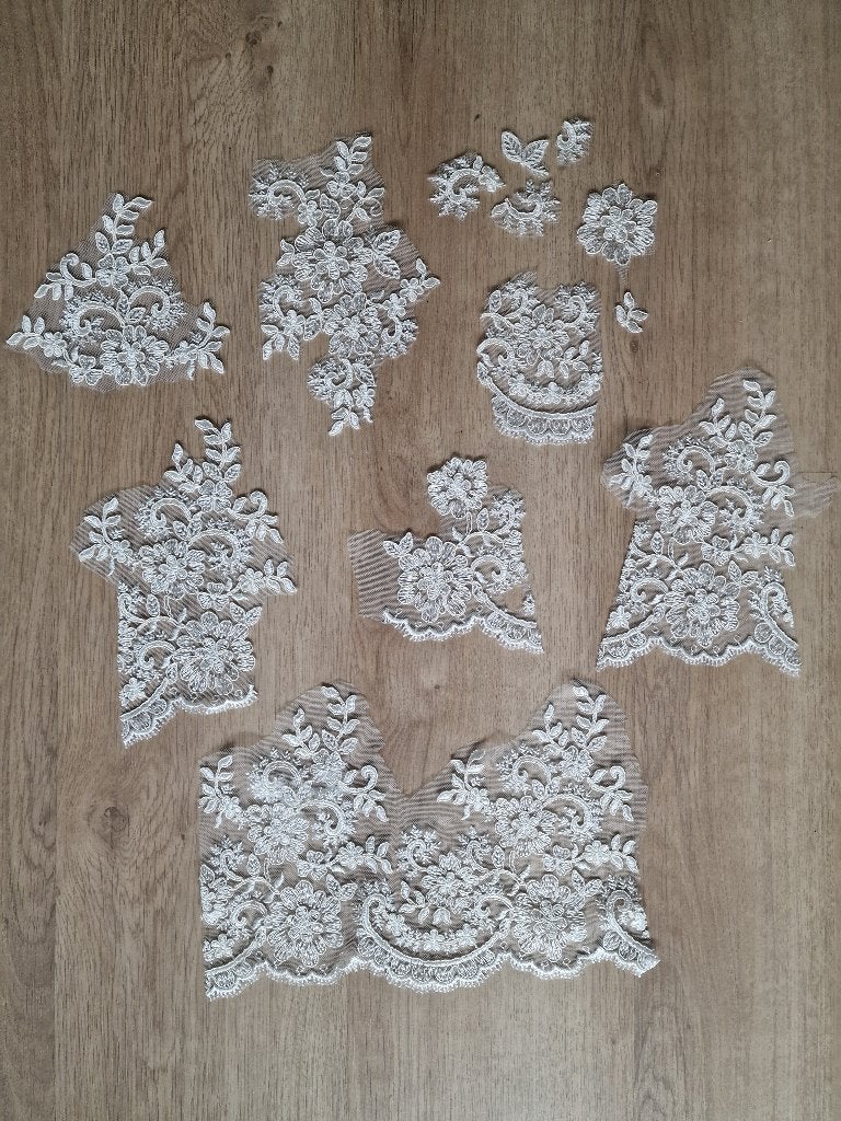 kant losgeknipte stukken - doop/trouw/hobby diy, Verzenden, Nieuw, Kant