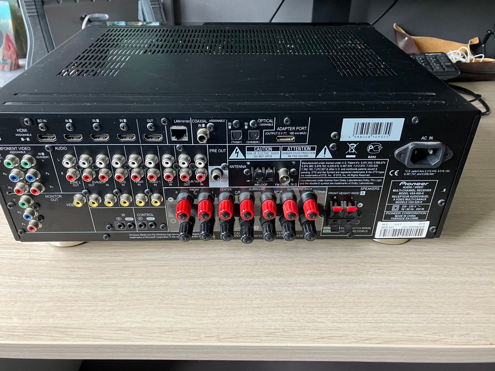 Pioneer VSX-920-K, Ophalen of Verzenden, 120 watt of meer, Pioneer