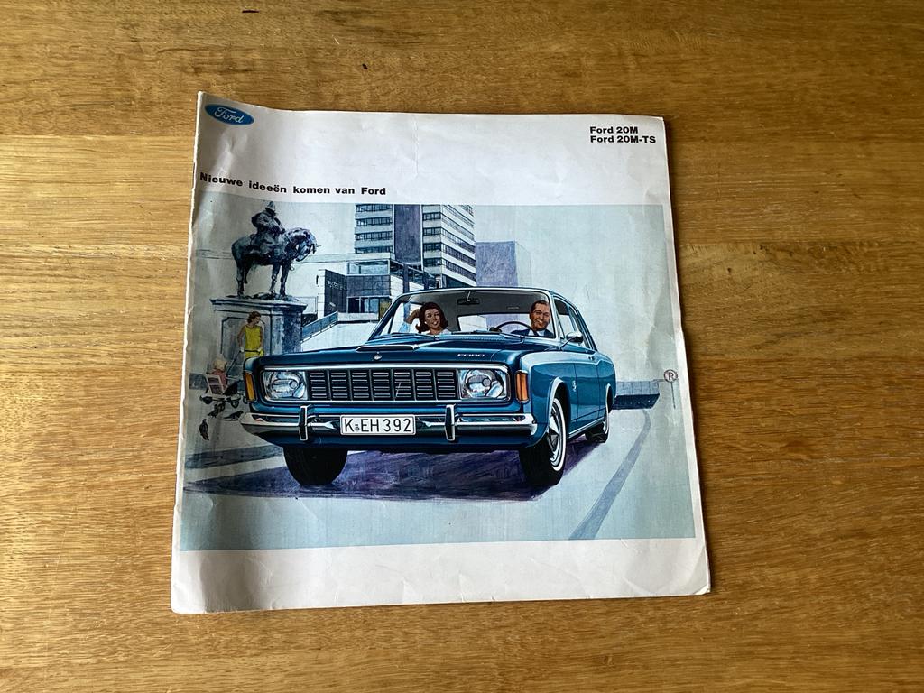 Ford 20M / Ford 20M-TS Brochure 1968 met prijslijst, Ophalen of Verzenden, Gelezen, Ford