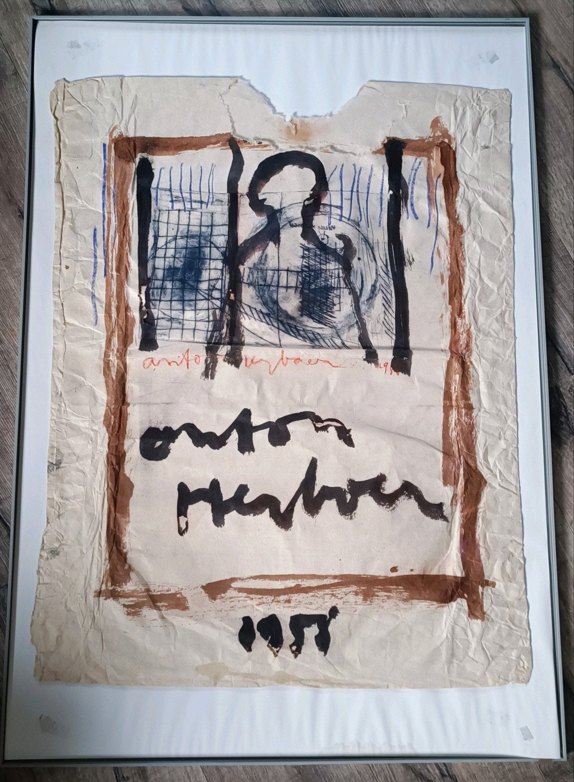 Naar Anton Heyboer - Missing Years (1957), Ophalen of Verzenden, Tekening, Gemengde techniek, Ingelijst