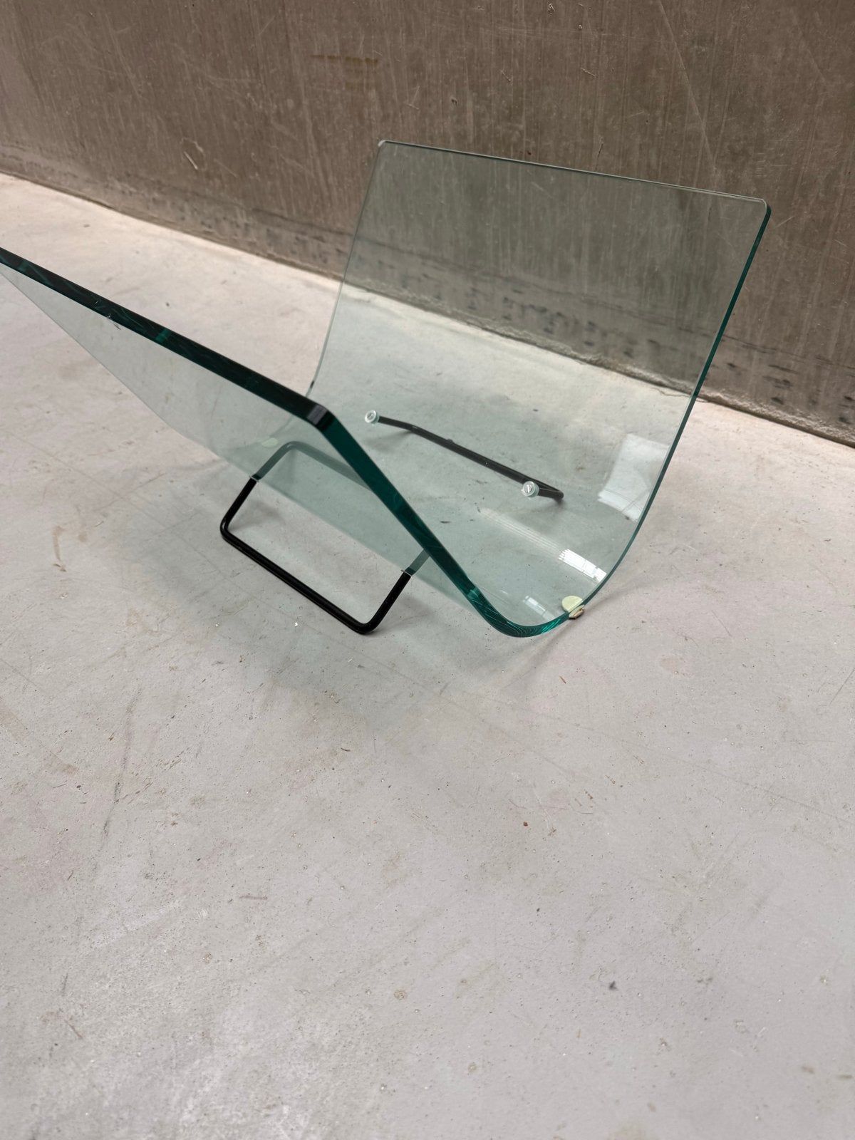 Fiam Italia Tijdschriftenrek - Modern Glas en Metaal Design, Modern, Ophalen of Verzenden, Zo goed als nieuw, Glas