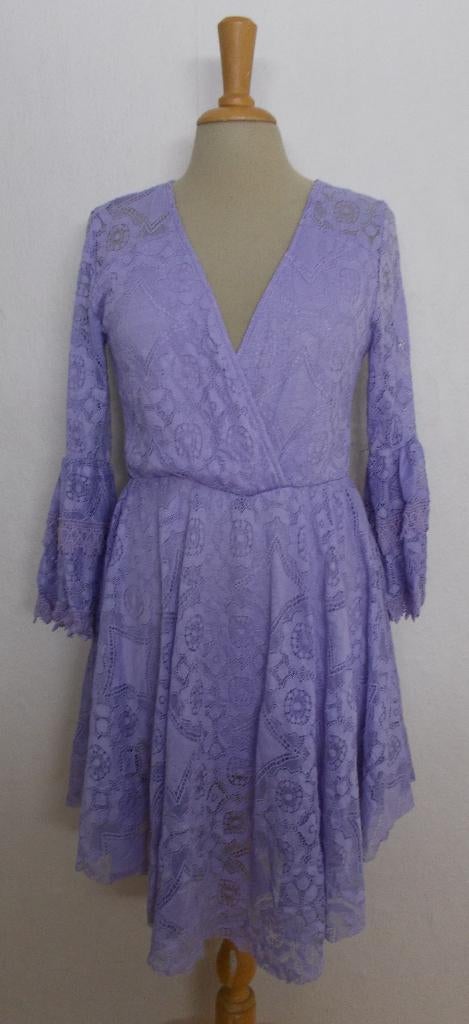 Ibiza/boho/festival lila kant look(broek) jurkje! L, Overige kleuren, Verzenden, Maat 42/44 (L), Zo goed als nieuw
