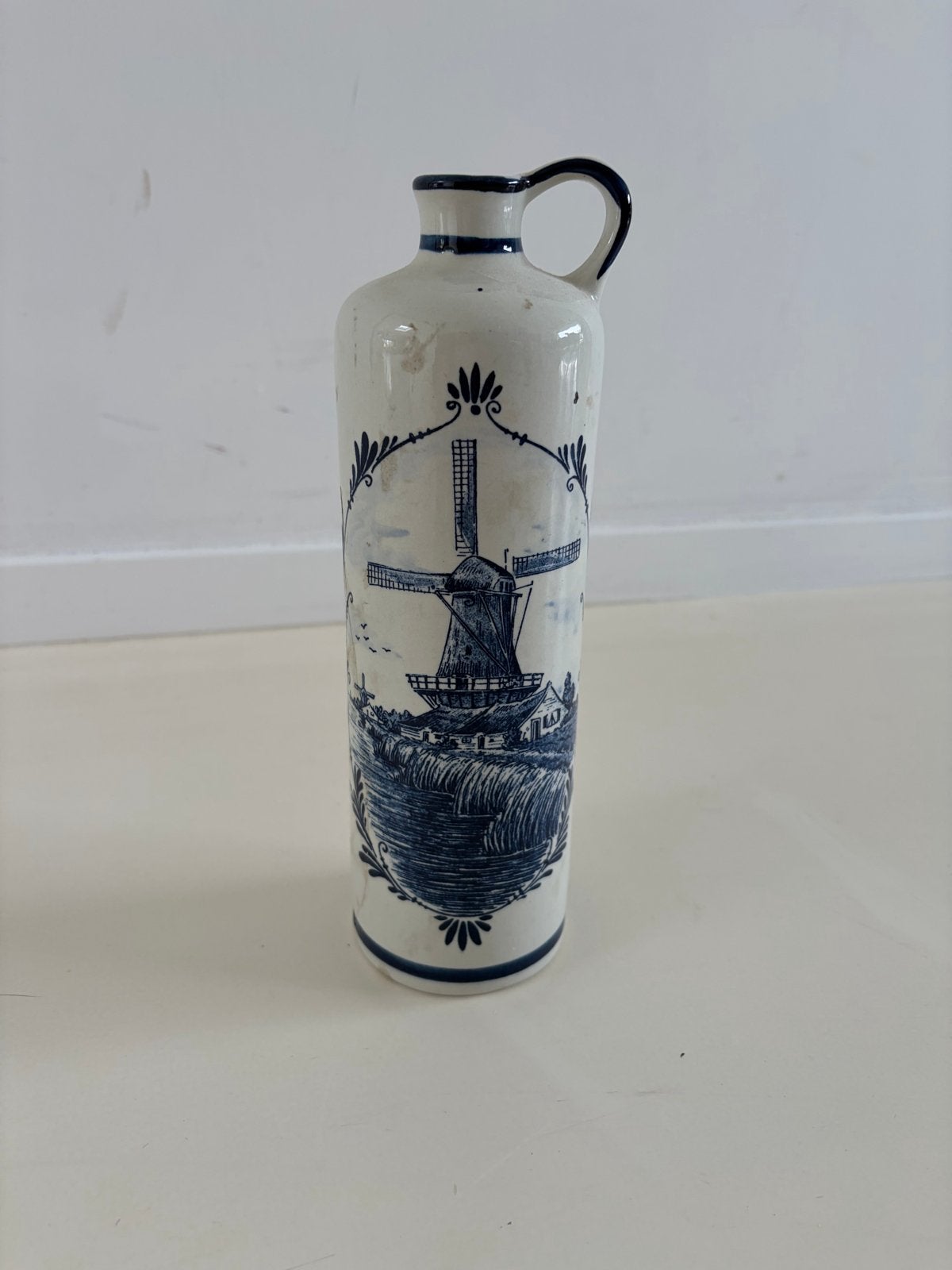 Vintage Delfts Blauw jenever fles of kruik handbeschilderd, Ophalen of Verzenden, Huis en Inrichting