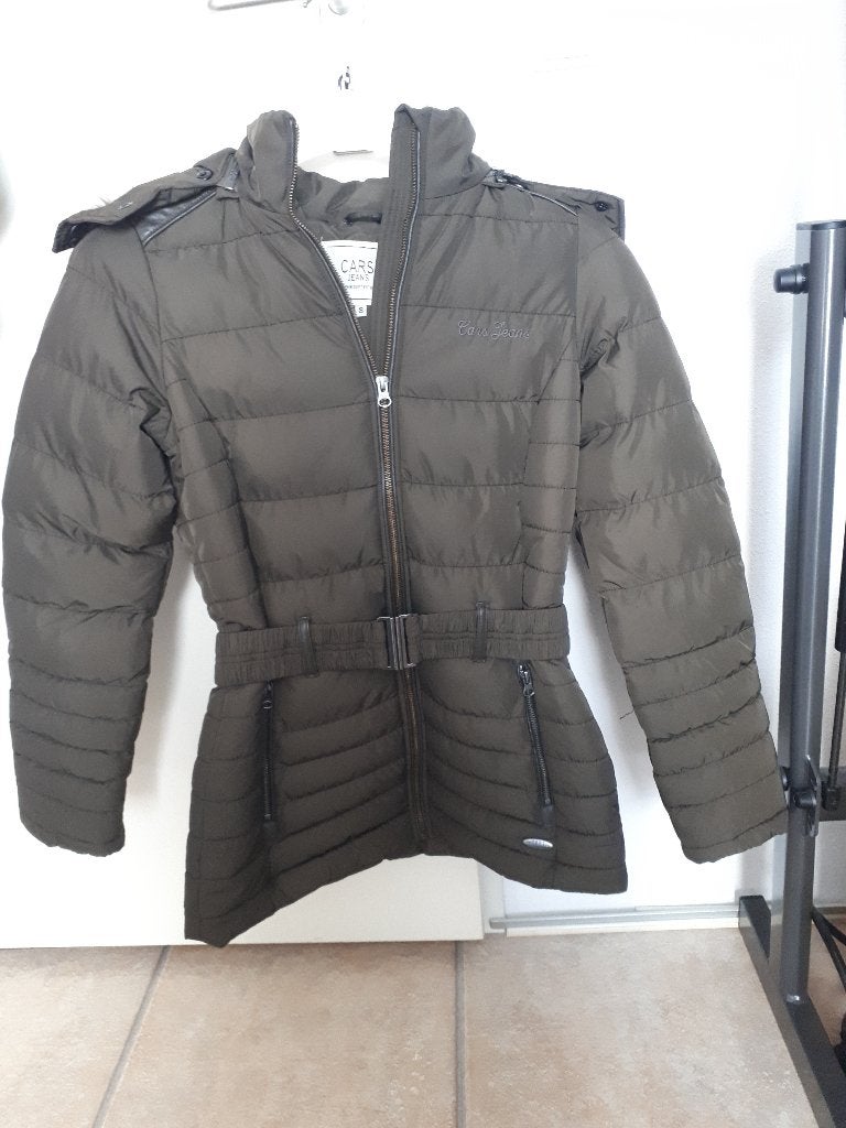 Nieuwe Cars Jeans winterjas maat S army groen met ceintuur, Nieuw, Ophalen of Verzenden, Maat 36 (S), Cars Jeans
