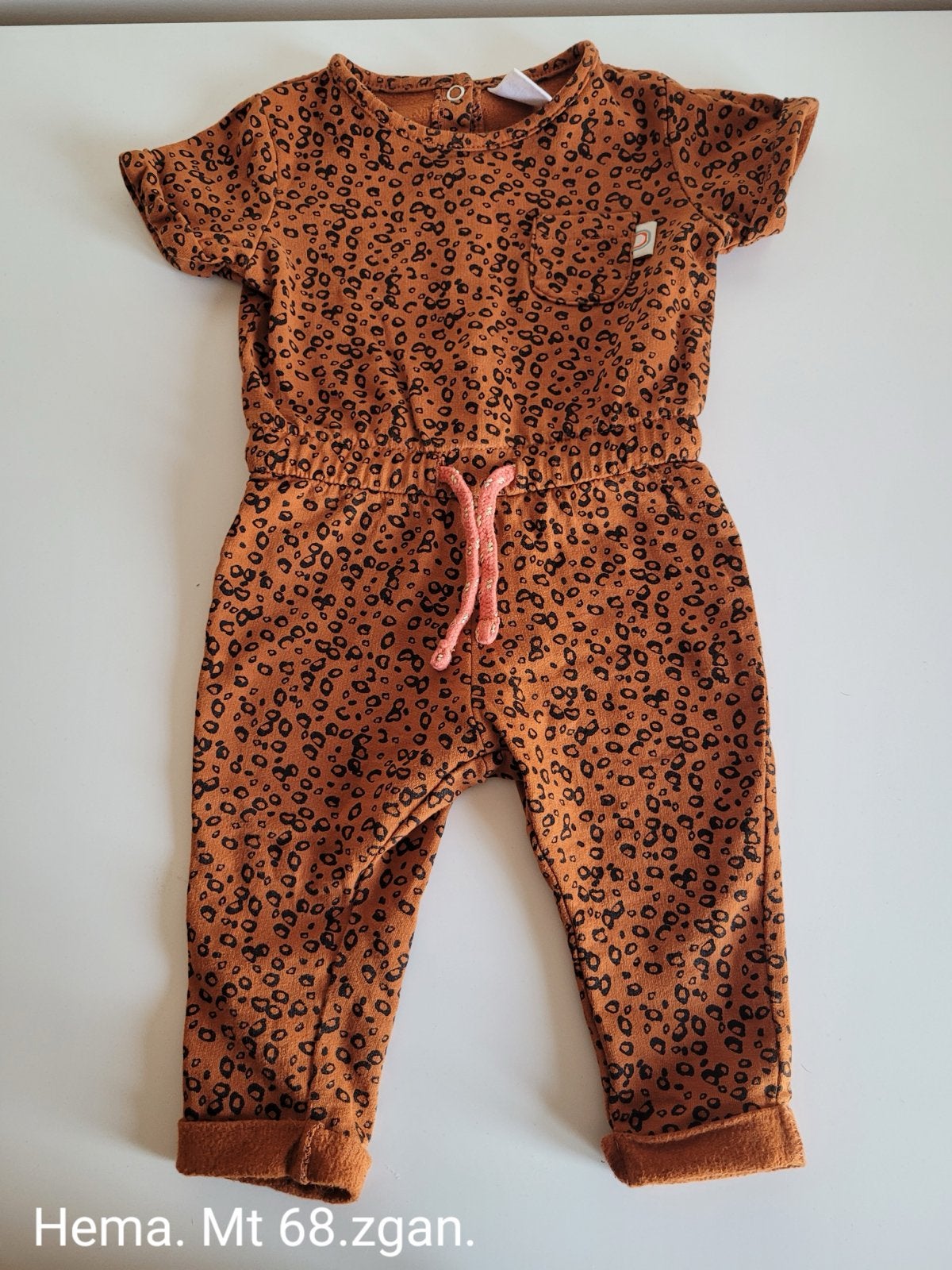 Hema Jumpsuit Panterprint Maat 68 ZGAN, Ophalen of Verzenden, Zo goed als nieuw, Meisje, Pakje