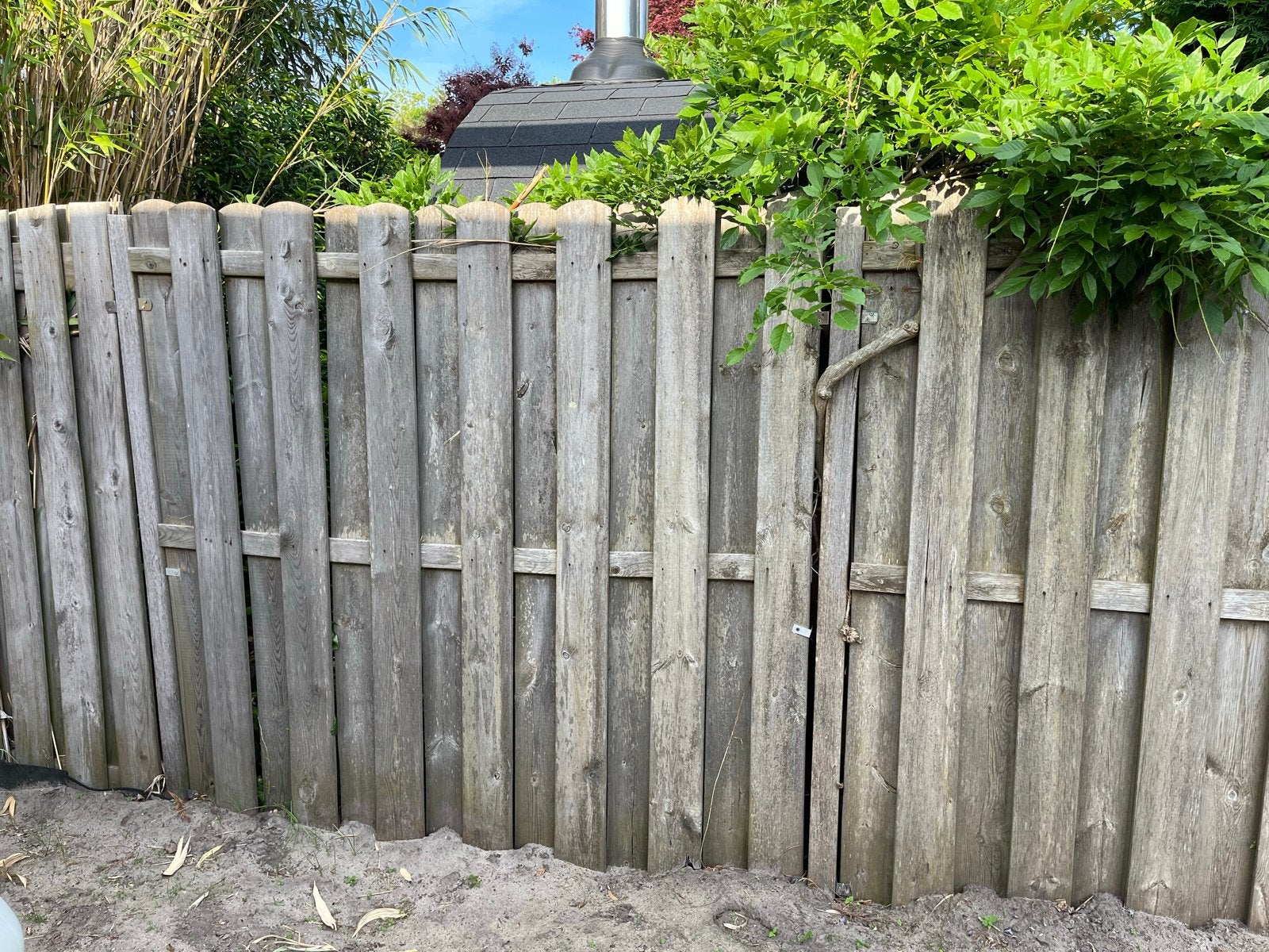 Gratis schutting - Houten schuttingdelen - Gebruikt, Tuin en Terras, Schuttingen, Gebruikt, Hout, 1 tot 2 meter, 6 meter of meer